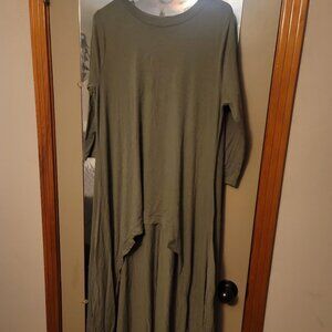Zenana Premium Tunic Shirt Maxi Back High Low Large